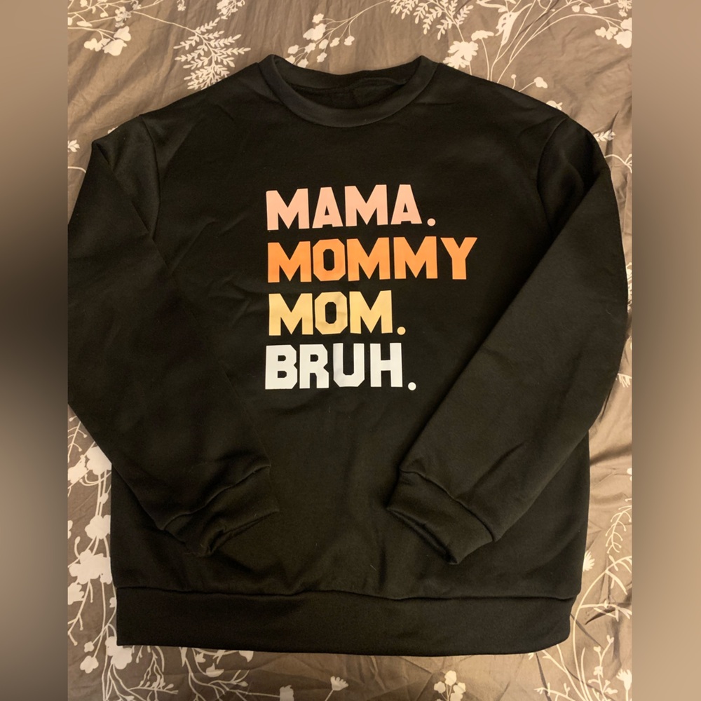 SHEIN Black Sweatshirt with Colorful Text